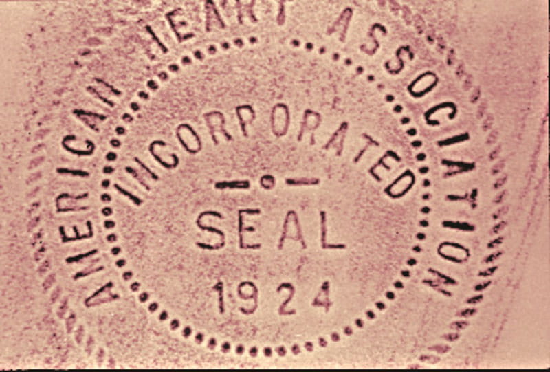 The seal from the AHA's certificate of incorporation. (Ƶ archives)